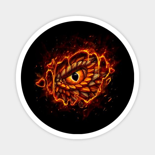 Fire Dragon Eye Magnet by chriskar